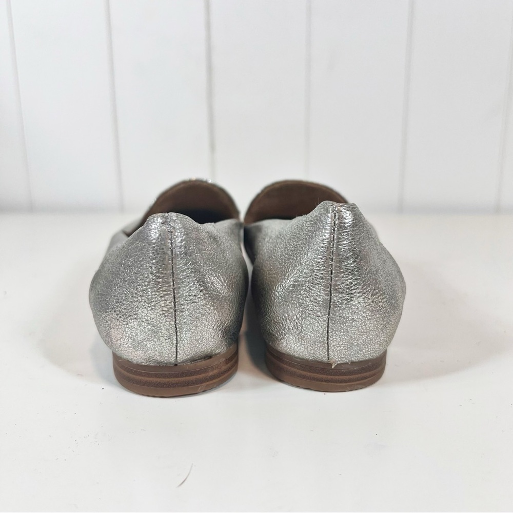 Naturalizer Shoes Womens 8 M Kit2 Slip On Loafer Flats Silver Faux Leather - Picture 4 of 9